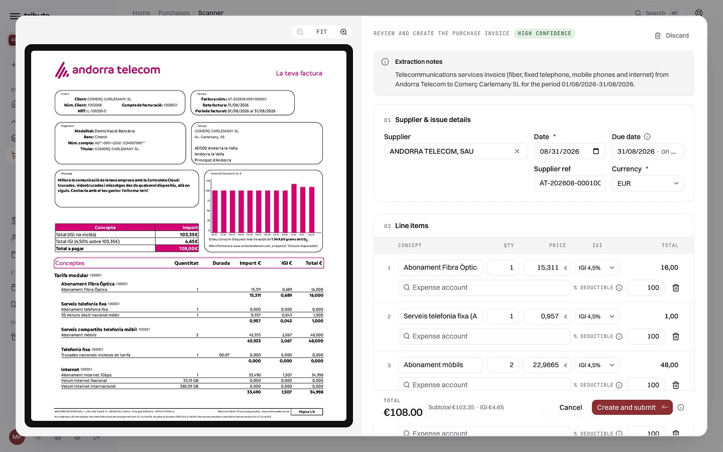 Upload, forward or snap the invoice.